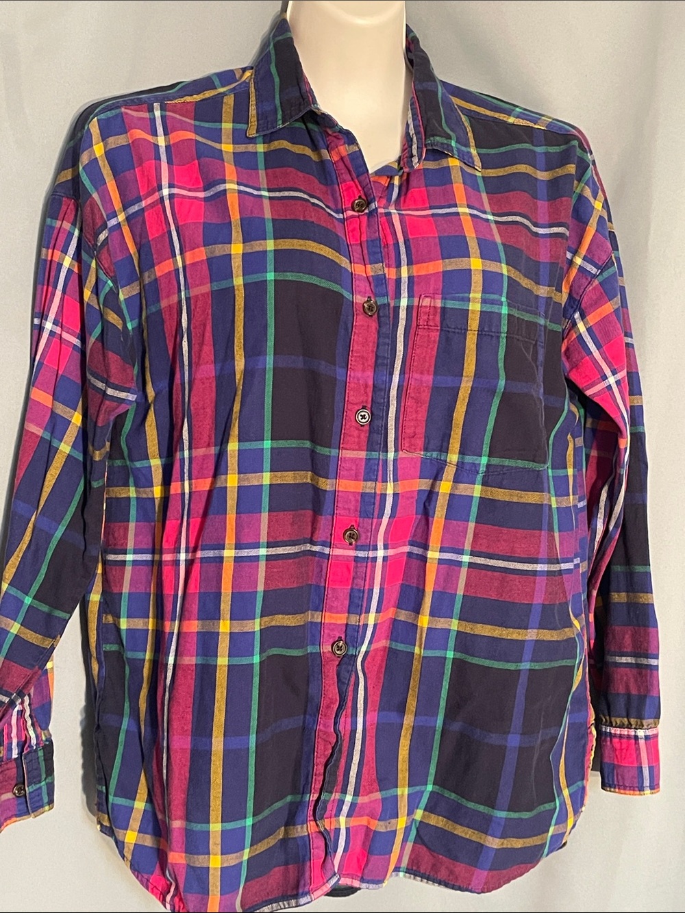 Old Navy Multicolor Plaid Button-Down Shirt